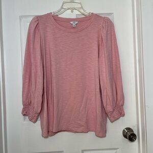 Crown & Ivy Pink Bracelet Length Sleeve Top